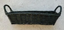 Dark Green Rectangle Shaped Wicker Basket