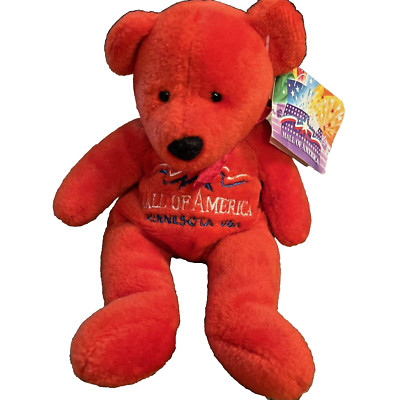 Vintage Mary Meyer Mall of America Red Plush Bear 1997 Minnesota USA Named Star