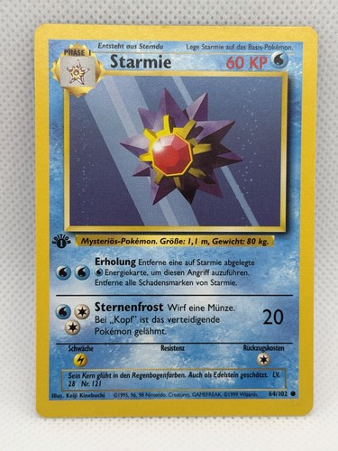1999 Pokémon German Base Set 1st Edition Starmie #64/102 WOTC
