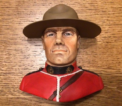 Vintage Bossons Chalkware Büste Kopf Royal Canadian Mounted Policeman