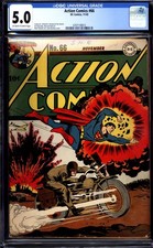 Action Comics #66 CGC 5.0 (1943) Jack Burnley WW2 Cover - Golden Age L@@K!