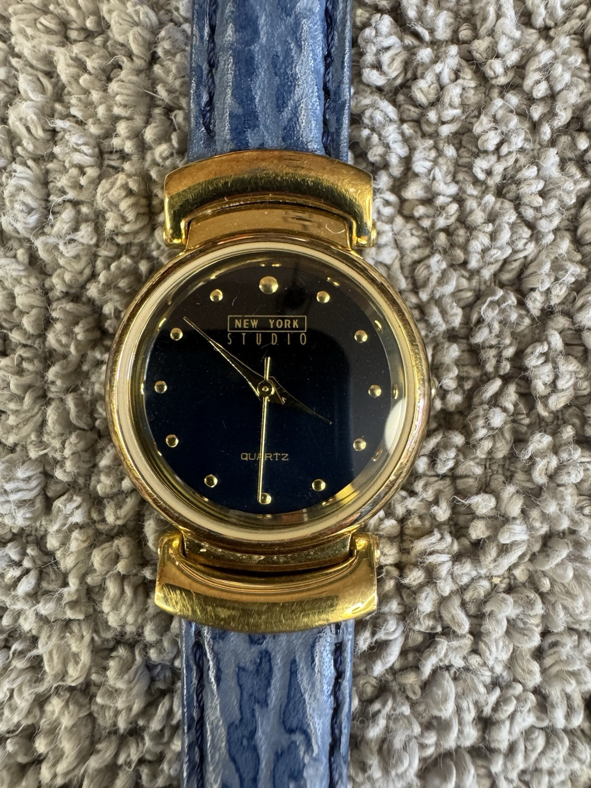 New York Studio Womens Watch Blue Leather Band Black Dial  display picture 3
