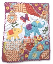 Levtex Boho Baby Zahara Elephant Crib Sheet Dust Ruffle and Comforter