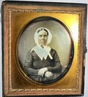1/6 1850s Daguerreotype Antique Photo of Old Woman in Bonnet Born 1700s