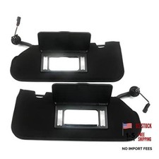 Sun Visors Shades Vanity Mirror Pair W/LED Light for 2005-2013 Corvette C6