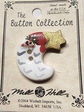 DIY Mill Hill Ceramic Button - Crescent Santa Christmas
