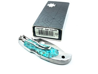 Spyderco Turquoise Kopa Knife C92TQP w/Box & Paperwork | eBay