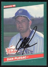 1986 Donruss The Rookies Dan Plesac Rookie Auto Milwaukee Brewers #14 RC Card. rookie card picture