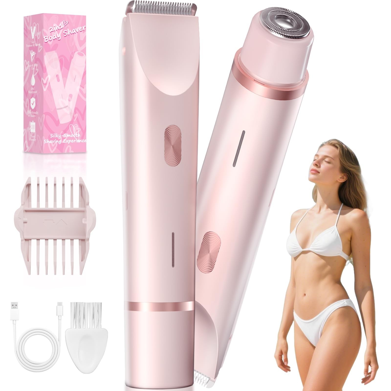 Bikini Trimmer Electric Razors for Women, Personal Shaver fo