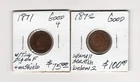 INDIAN HEAD CENT 1871 in Good condition, This is for Left Coin Only