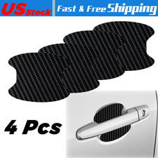 4pcs Car Accessories Door Handle Protector Film Carbon Fiber Look