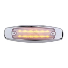 Maxxima M20332YCL  Peterbilt 6" Clear Amber LED Clearance Marker Light SS Bezel