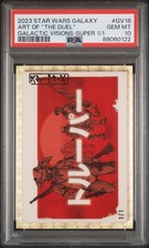 Marketplace image: 2023 Topps Chrome Star Wars Galaxy Art Of "the Duel" #GV18 Superfractor PSA 10