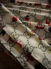 GG logo polyester Ivory Red Blue Yellow Green Floral Logo Rectangle Scarf Women
