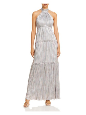 #ad AQUA FORMAL Womens Sleeveless Halter Full Length Evening Gown Dress $43.97