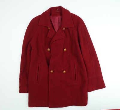 Definitions Damen rot Wolle Erbse Mantel Größe 12 gefüttert klassischer Stil