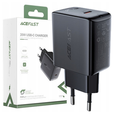 Acefast Schnellladegerät USB Typ C 20W Power Delivery schwarz (A1 EU schwarz)