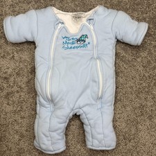 Baby Merlin's Magic Sleepsuit One-Piece Boys 3-6 Months Blue Fleece Zip Lined