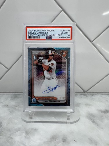 2024 Bowman Chrome Reptilian Blue Stiven Martinez RC Rookie AUTO /150 PSA 10