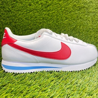 Nike Cortez Forrest Gump Mens Size 8 White Red Athletic Leather Shoes Sneakers