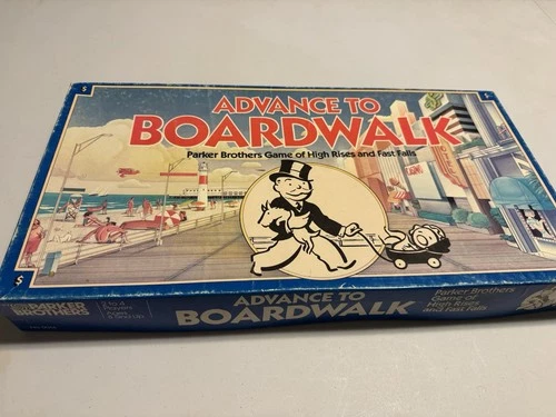 Advance To Boardwalk Board Game Parker Brothers Complete Vintage 1985