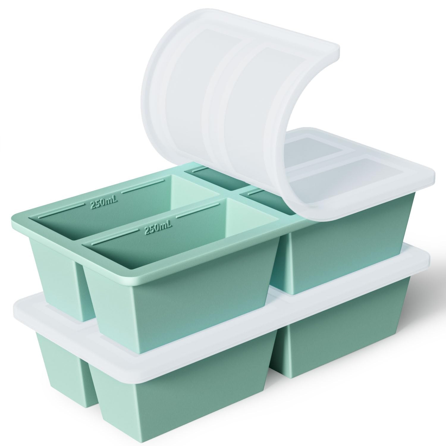 Silicone Freezer Tray for Sauce Cube: FDDAI 9.5 x 5.1 x 2.3 inches, Green