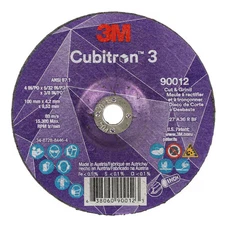 Cut-Off and Grinding Wheel, Type 27, 4 in Dia, 0.156 in Thick, 3/8 in Arbor Hole
