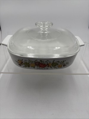 Corning Ware L'Echalote Spice Of Life 1.4 Quart Casserole Dish Pyrex A-9-C Lid