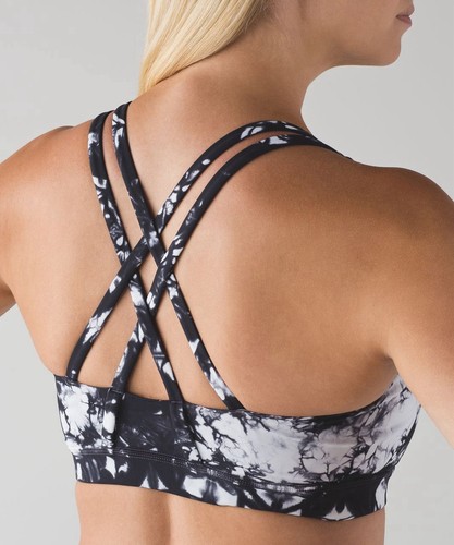 LULULEMON Energy Bra Womens 6 Shibori Antique White Baltic Gray Sports Tie Dye - 第 1/3 張圖片
