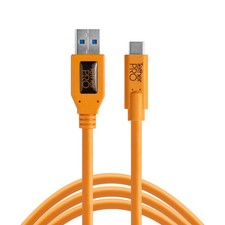 Tether Tools TetherPro USB 3.0 to USB-C Cable 15ft High Visibility Orange for...