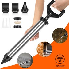 Stainless Steel Hand Grouting Gun Mortar Pump Grout Gun for Mortar W/ 6 Nozzles