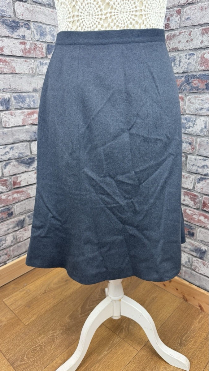 Jigsaw Women's Green Wool Angora Cashmere Blend A-Line Midi Skirt