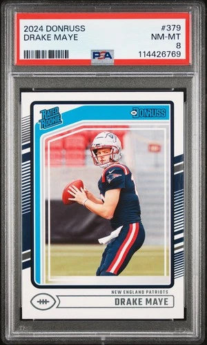 2024 PANINI DONRUSS #379 DRAKE MAYE ROOKIE RC PSA 8