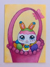 ACEO Artist Original, ATC Artist Trading Card, LPS, Littlest Pet Shop, Easter