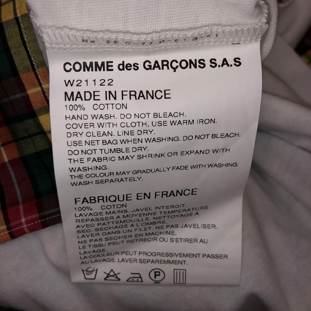 USED COMME DES GARCONS SWITCHING CHECK SHIRT GOOD M-95B2