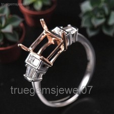 925 Sterling Silver Princess Cut 7x7mm Semi-mount Engagement Ring For Her