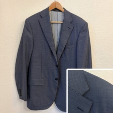 Corneliani Blazer Mens 40R Wool Silk Navy Jacquard Italy Two Button Working Cuff