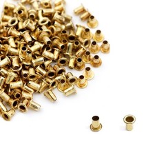 100 Pcs 1.5mm Gold Tiny Grommets Eyelets, Self Backing Brass Eyelets for Bead Co