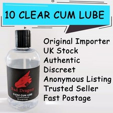 Bad Dragon Cum Lube [TEN CLEAR BOTTLE] 250ml / 8oz BRAND NEW SEALED GENUINE
