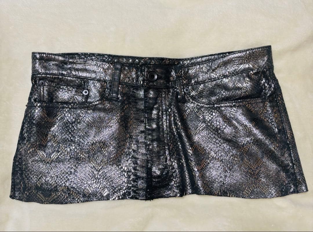 LGB Python Print Leather Micro Mini Skirt Size 27 - image 1