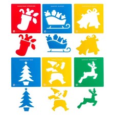Durable,Thick and Easy to Clean Festive Christmas Pattern Stencils Pack of 6