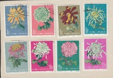 Briefmarken China VR, 1960/61, gestempelt, Chrysynthemen