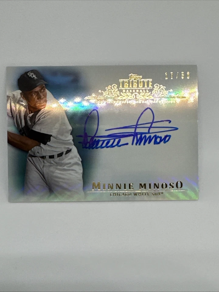 2013 Topps Tribute Autographs Blue Minnie Minoso #TA-MMI Chicago 17/50 - Image 2 of 4