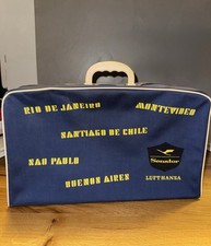 Retro Koffer blau Original Senator Lufthansa Airlines mit Städtenamen