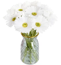 IPOPU Gerbera Daisy Artificial Flowers,20PCS White Daisy Artificial Flowers F...