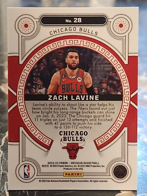 2022-23 Panini Obsidian ZACH LAVINE - ORBITAL NUMBERED SP /99 #28