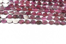 5X7mm Natural Garnet Smooth Flat Oval Shape Gemstone Beads 13 Inch 1 Strand