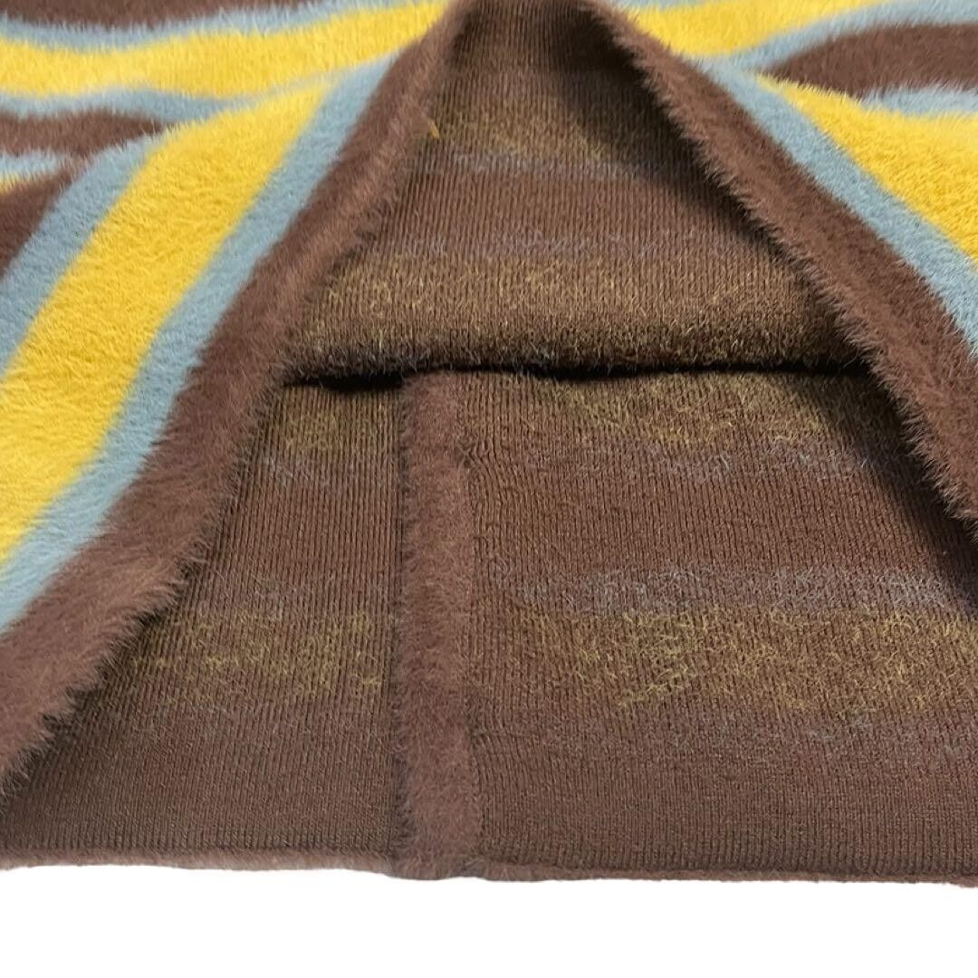 Stussy Shaggy Cardigan Horizontal Striped Mohair 21AW Brown Stussy Shaggy Cardigan Horizontal Striped Mohair 21AW Brown