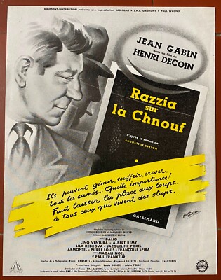 Plaquette Razzia Sur La Chnouf Henri Decoin Jean Gabin Auguste Le Breton