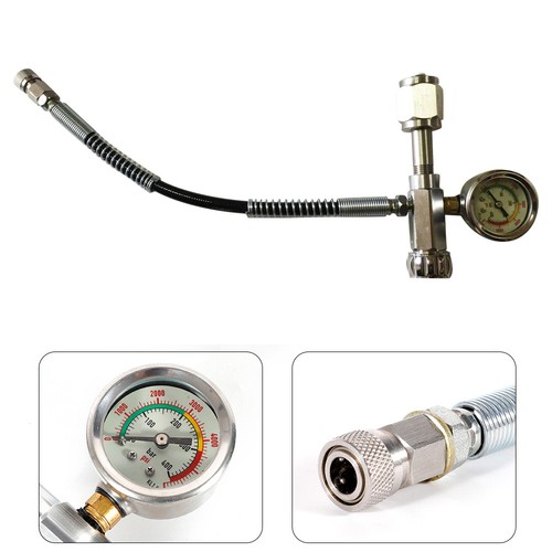 Outdoor Sports PCP Paintball Air Fill Gauge Tool Charging Valve 4500(PSI) & Hose